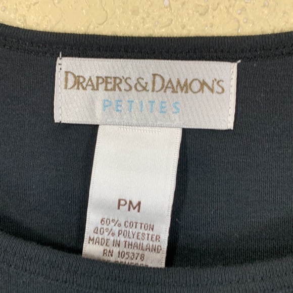 Draper's & Diamonds Black Dress w/Multi-Color Buttons M Petite - Picture 5 of 10